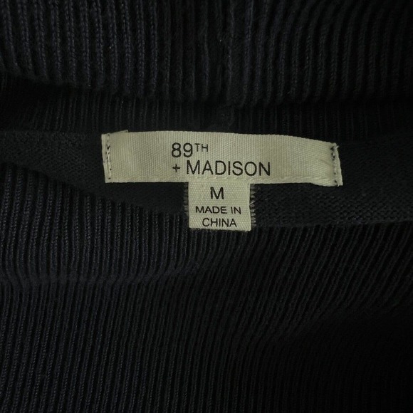 89th & Madison Blue & Gray Accented Cowl Neck High-Low Sweater - Size Medium - Picture 6 of 7